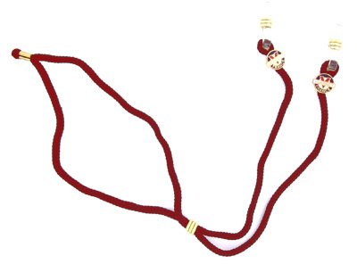 Cordon rouge avec logo plaqué or