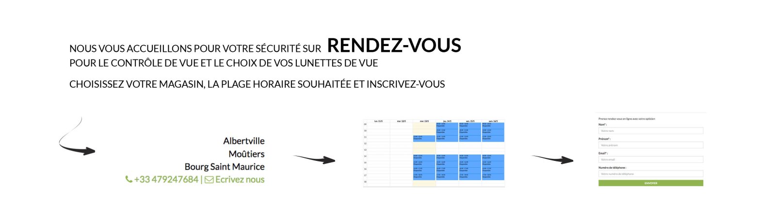 Prise de rendez-vous optique sergent