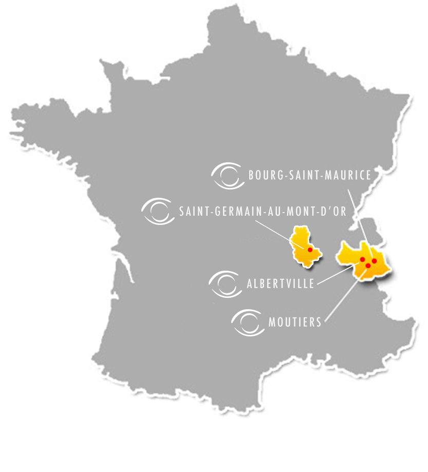 Nos magasins Optique Sergent à Albertville, Bourg Saint Maurice, Moûtiers et Saint-Germain-au-Mont-d'Or