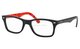 TOP BLACK ON TEXTURE RED